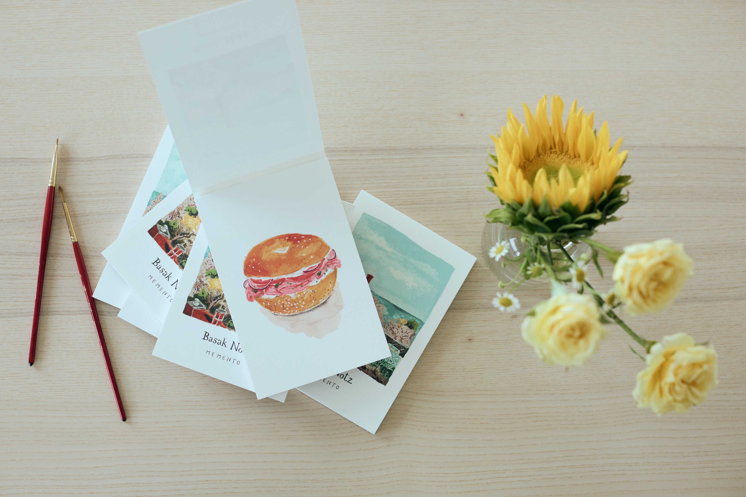 Small illustrated cards by Başak Notz
